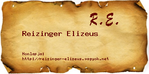 Reizinger Elizeus névjegykártya